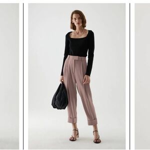 COS Pleated Trousers in Grey